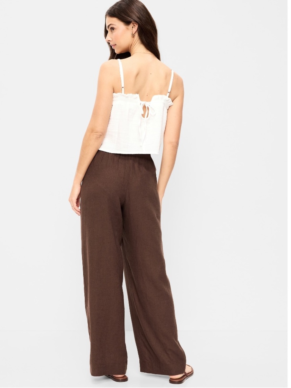 NWT Old Navy High-Waisted Linen-blend Super Wide-leg Pants - Picture 3 of 7